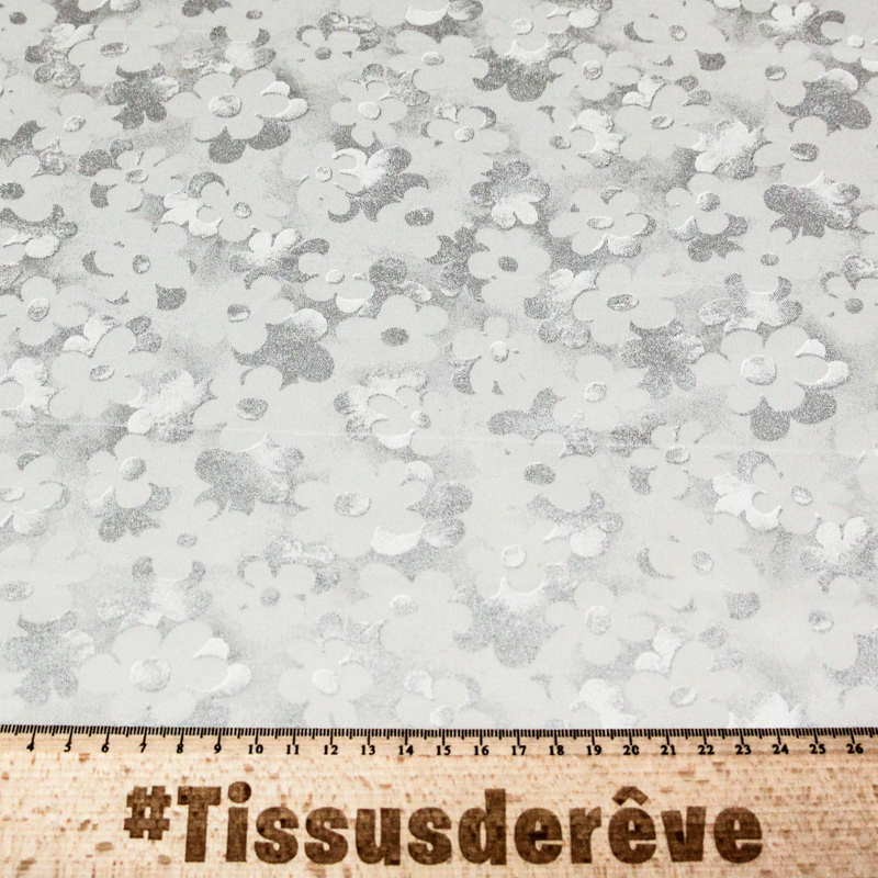 Gabardine coton & élasthanne - Fleurs...