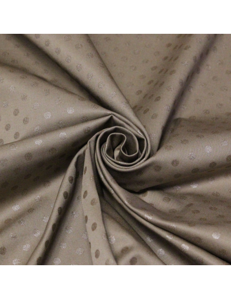 Gabardine coton & élasthanne - Pois brillants marron