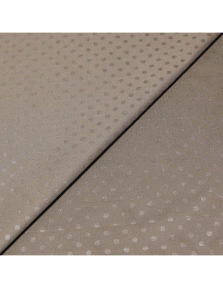 Gabardine coton & élasthanne - Pois brillants marron