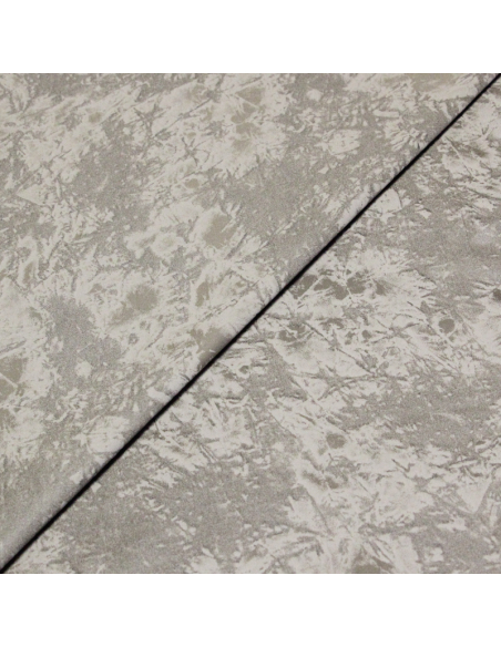 Gabardine coton & élasthanne - Motif abstrait brillant sur fond taupe