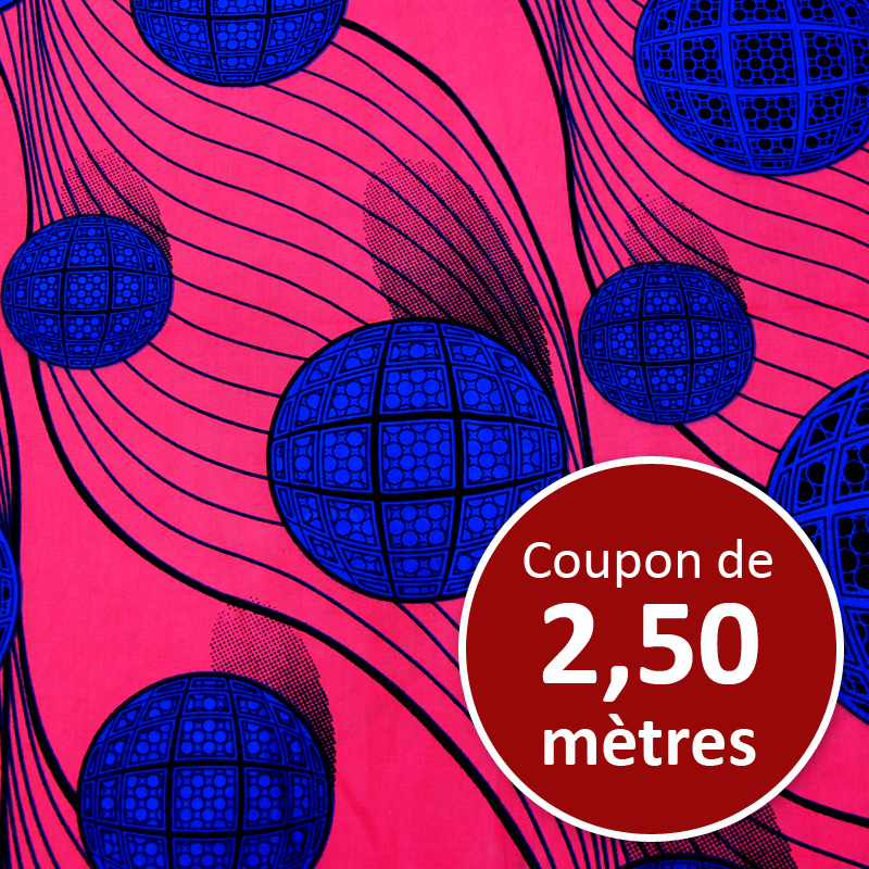 Tissu Africain WAX - Sphères (coupon de 2,50 mètres)