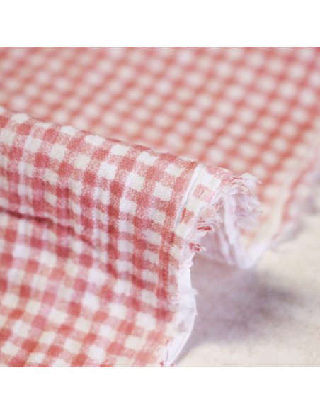 Double gaze 100% coton - Zéphyr rose