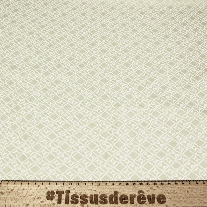 Gabardine coton & élasthanne - Motif...