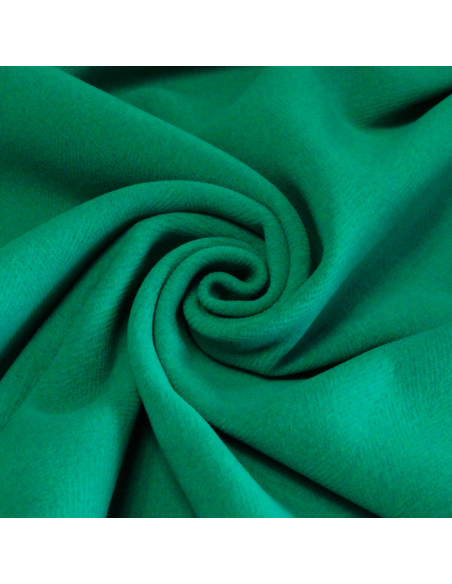 Drap de laine double épaisseur chevron "Duffle coat" - Emeraude