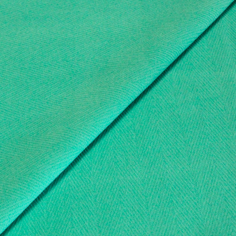 Drap de laine double herringbone "Duffle coat" - Menthe