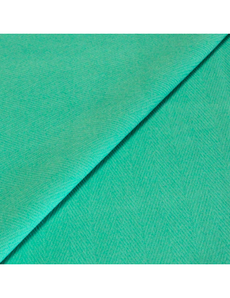Drap de laine double épaisseur herringbone "Duffle coat" - Menthe