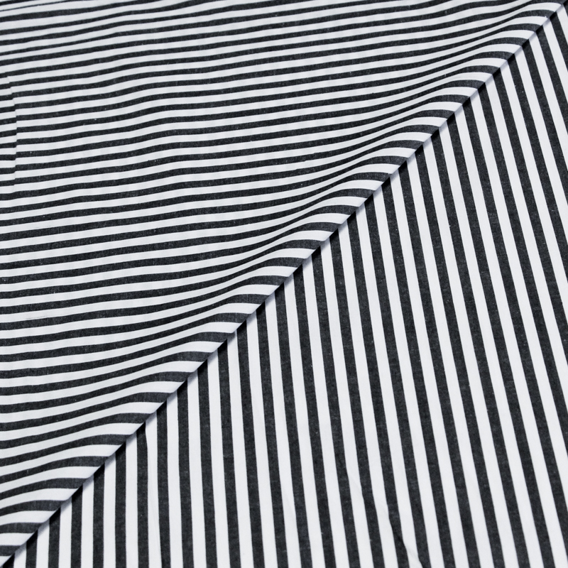 Popeline 100% coton - Rayure moyenne noir & blanc
