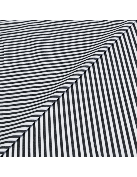 Popeline 100% coton - Rayure moyenne noir & blanc