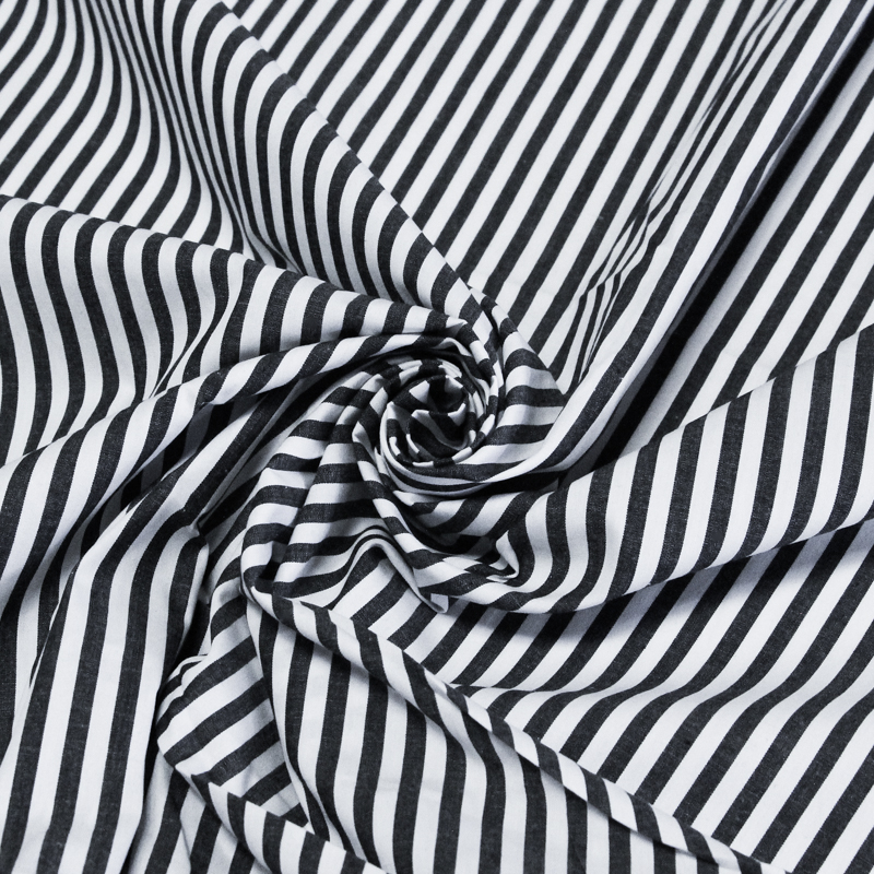 Popeline 100% coton - Rayure moyenne...