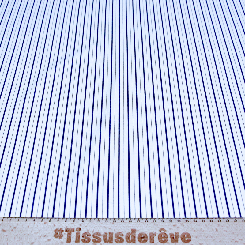 Popeline 100% coton - Rayure alternée...