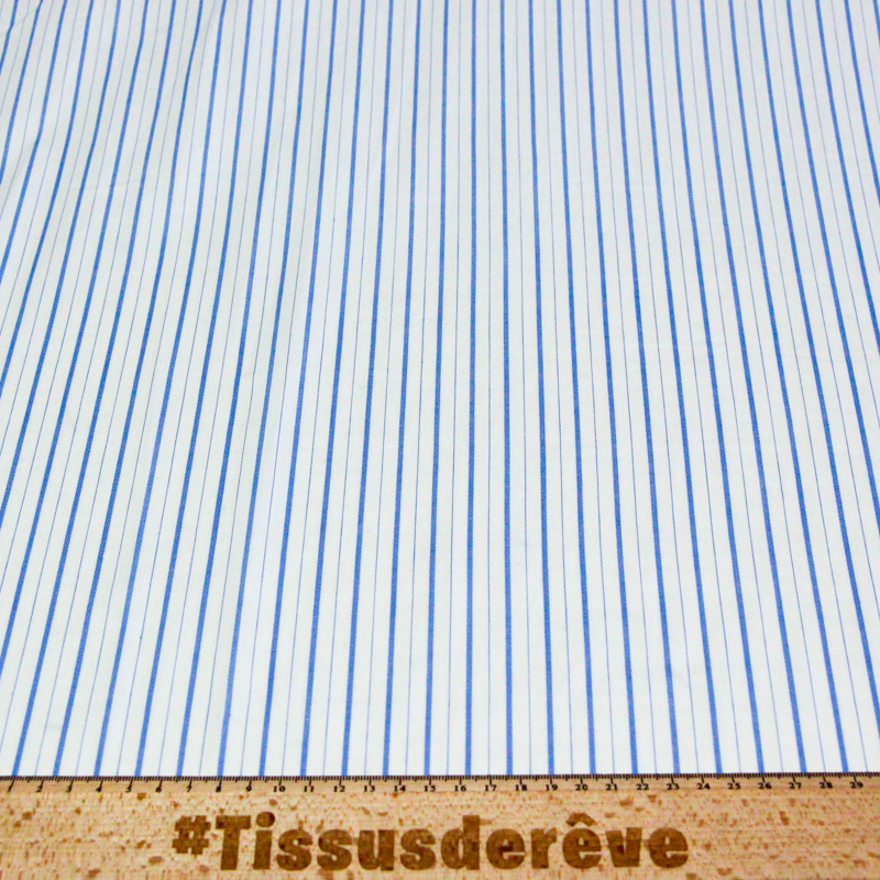 Popeline 100% coton - Rayure alternée...