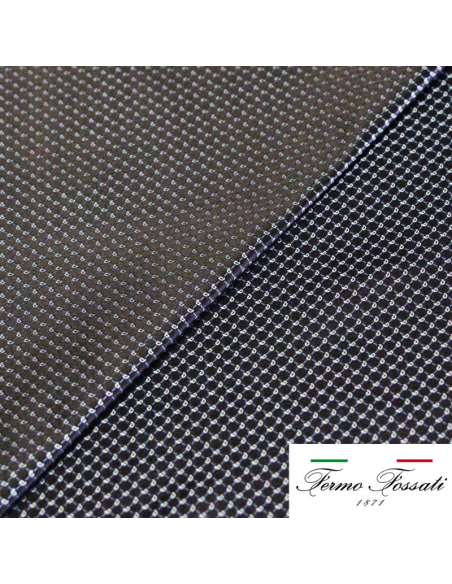 Jacquard 100% soie - Cachemire blanc fond marron