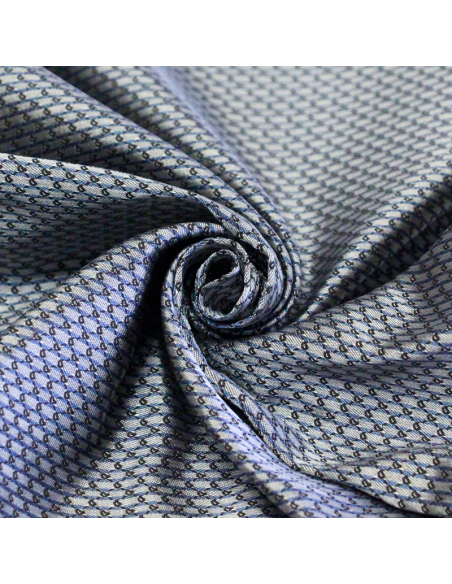 Jacquard 100% soie - Cachemire blanc fond marron