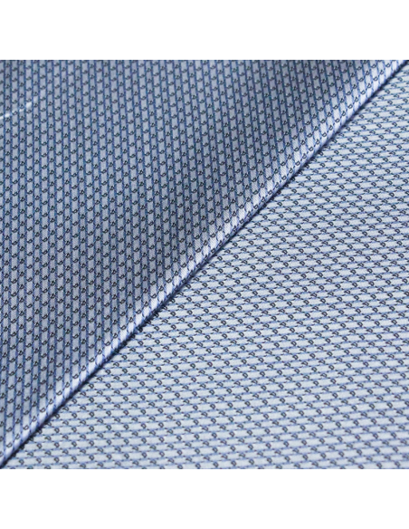 Jacquard 100% soie - Cachemire blanc fond bleu