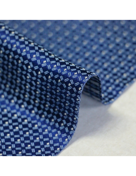 Jacquard 100% soie - Carreaux bleus