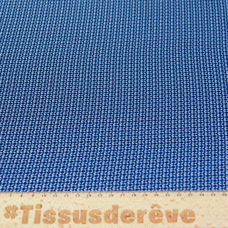 Jacquard 100% soie - Carreaux bleus