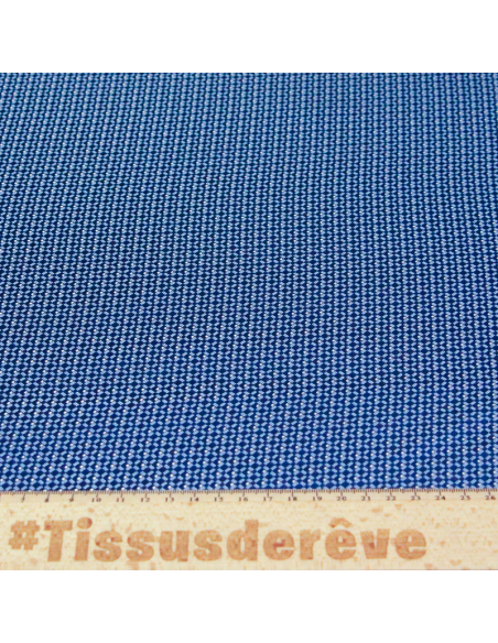 Jacquard 100% soie - Carreaux bleus