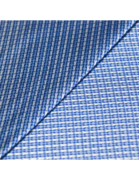 Jacquard 100% soie - Carreaux bleus