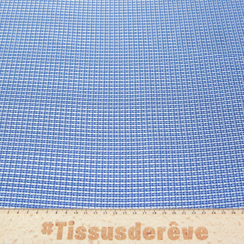 Jacquard 100% soie - Carreaux bleus