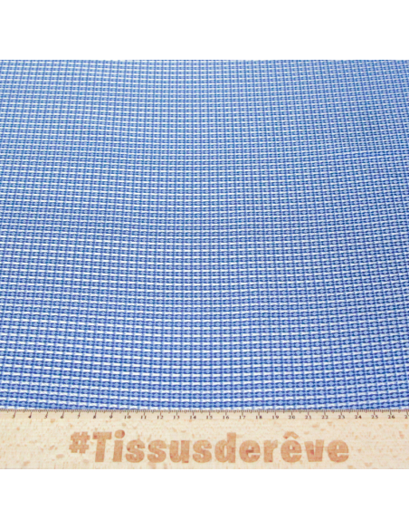 Jacquard 100% soie - Carreaux bleus