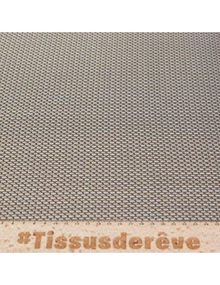 Jacquard 100% soie - Cachemire blanc fond noir