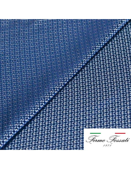 Jacquard 100% soie - Carreaux bleus