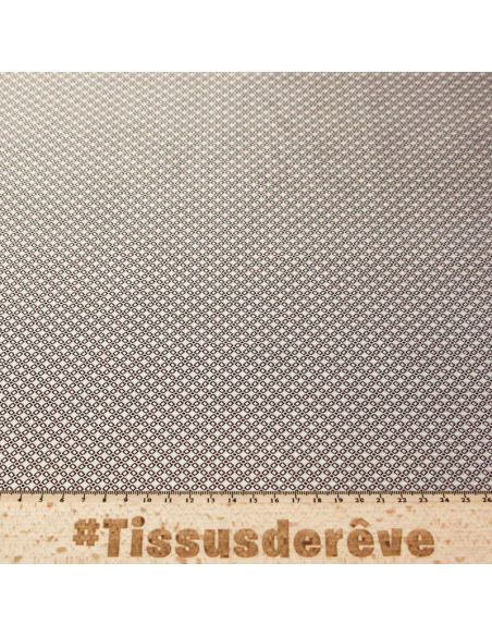 Jacquard 100% soie - Chaîne rectangulaire blanc fond bordeaux