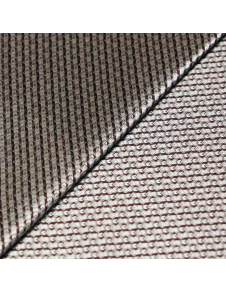 Jacquard 100% soie - Entrelacs blanc et bordeaux