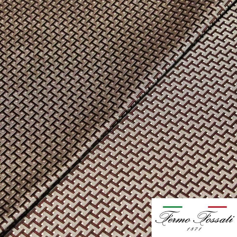 Jacquard 100% soie - Entrelacs blanc et bordeaux