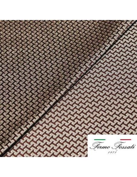 Jacquard 100% soie - Entrelacs blanc et bordeaux