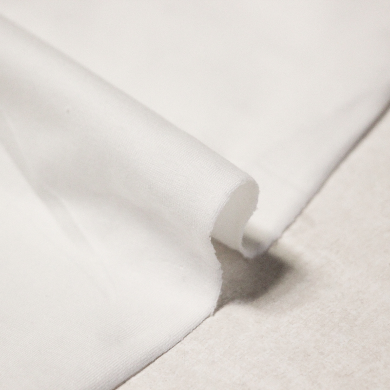 Jersey coton & élasthanne - Blanc cassé