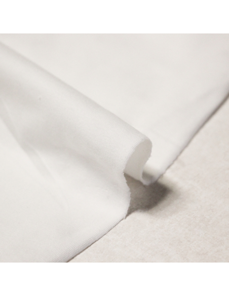 Jersey coton & élasthanne - Blanc cassé