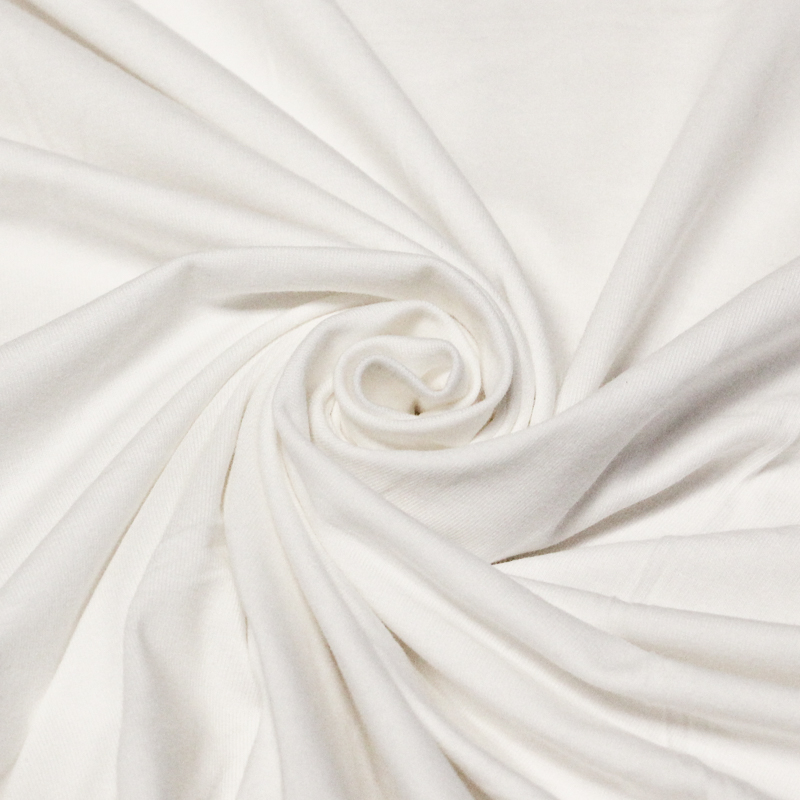 Jersey coton & élasthanne - Blanc cassé