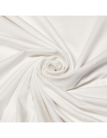 Jersey coton & élasthanne - Blanc cassé