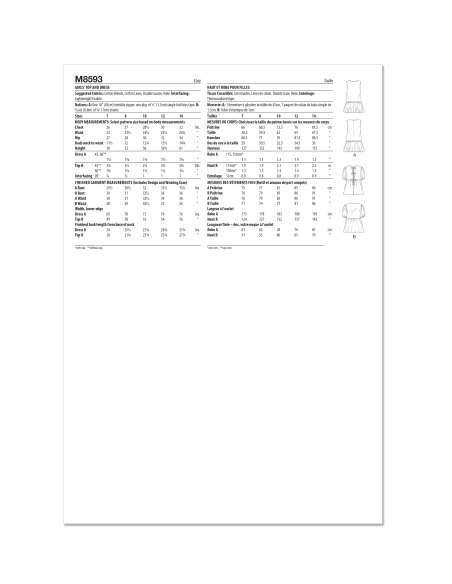 Patron McCall's 8593.A (7-14) - Robe et haut fille