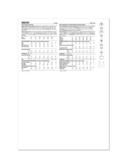 Patron McCall's 8595.A (34-42) - Robe longue, combinaison et ceinture