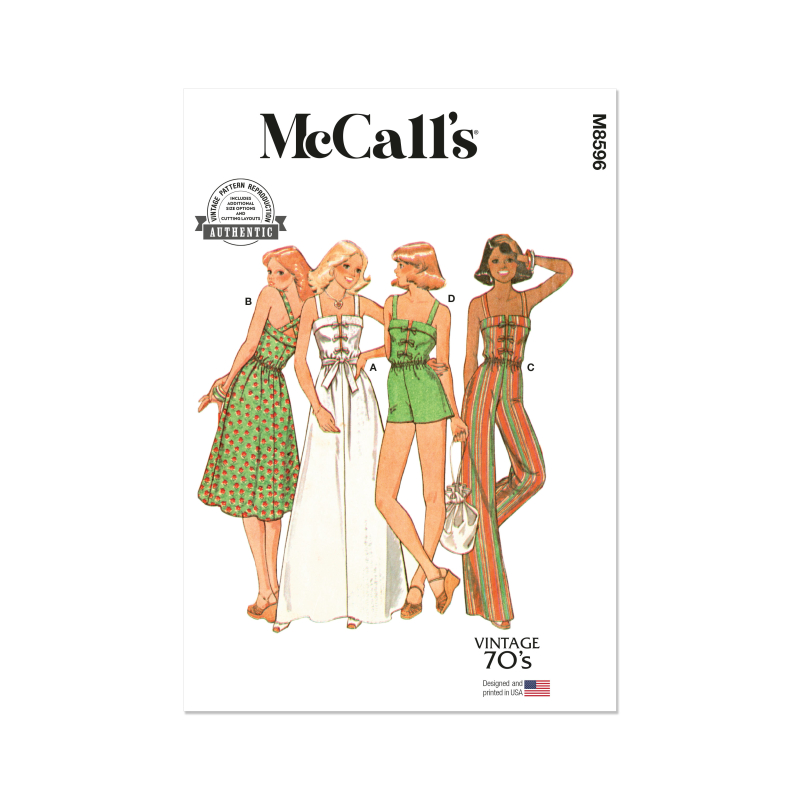 Patron McCall's 8596.D5 (32-40) - Robe ou Jumpsuit à Bretelles
