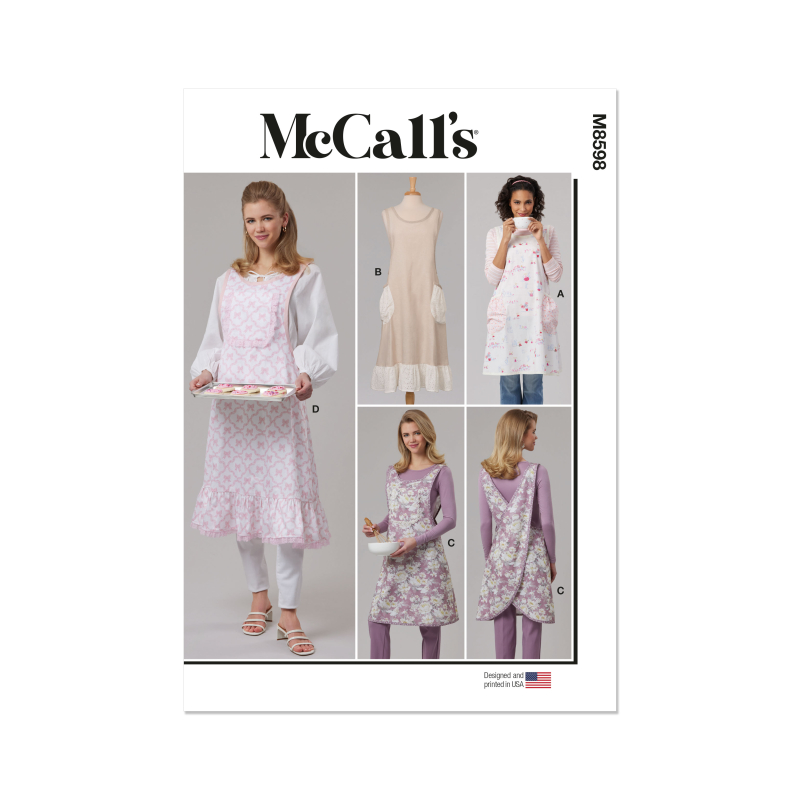 Patron McCall's 8598.A - Tabliers croisées style campagne