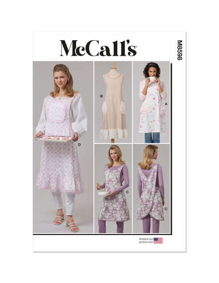 Patron McCall's 8598.A - Tabliers croisées style campagne