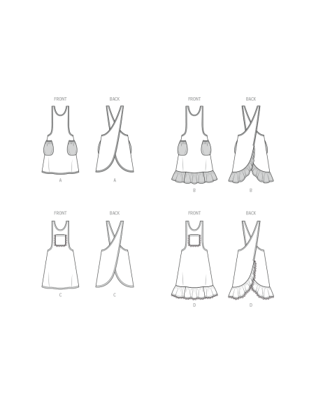 Patron McCall's 8598.A - Tabliers croisées style campagne