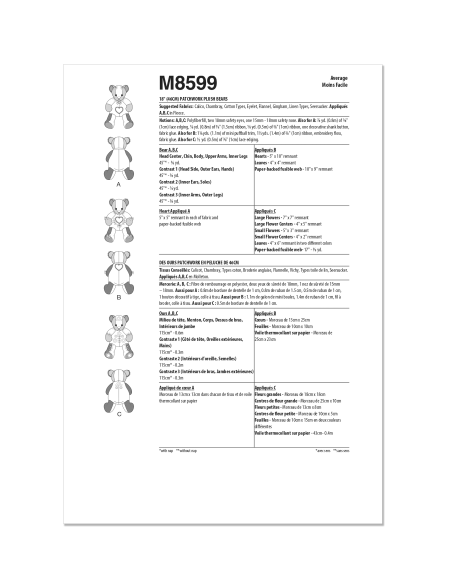 Patron McCall's 8599.OS - Ours en peluche patchwork