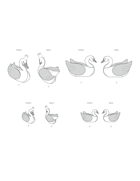 Patron McCall's 8600.OS - Peluches cygnes en 2 tailles