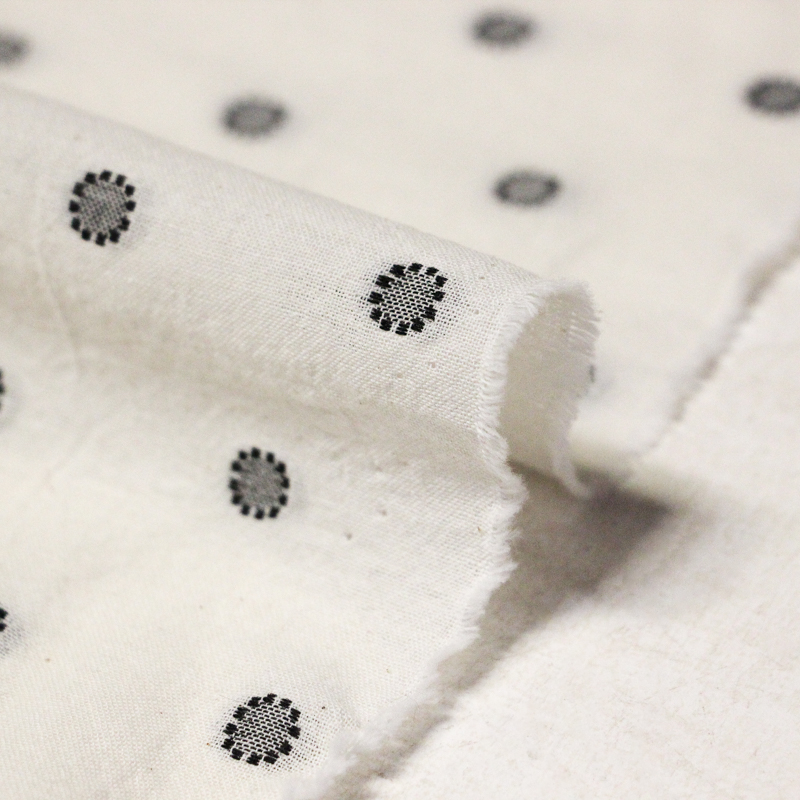 Toile de coton brodée - Cercle...