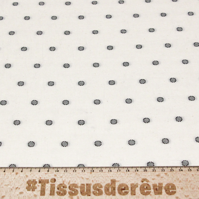 Toile de coton brodée - Cercle...