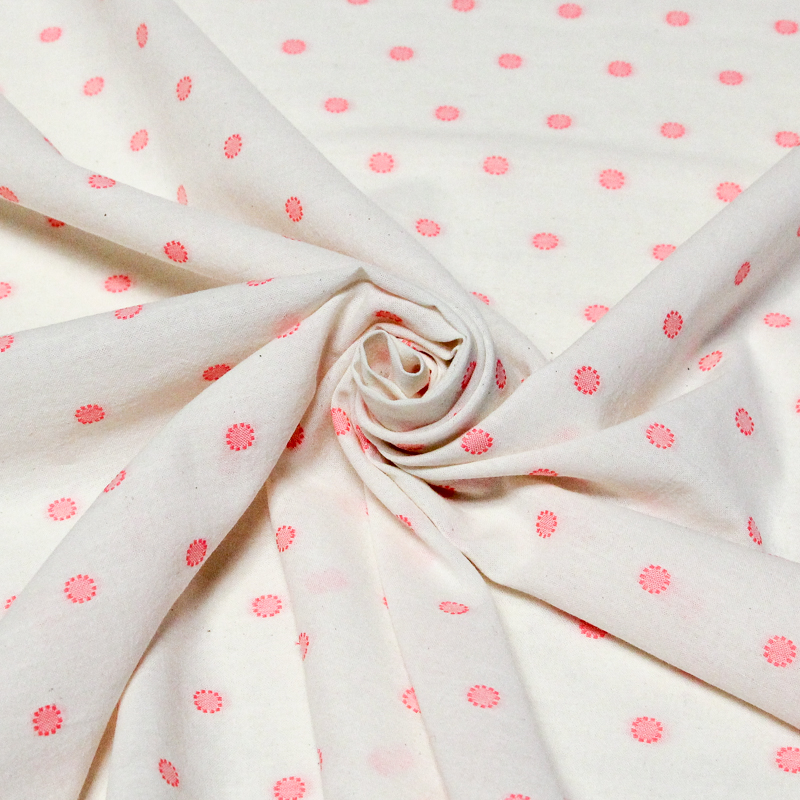 Toile de coton brodée - Cercle...