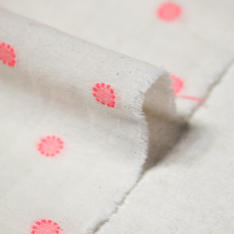 Toile de coton brodée - Cercle...