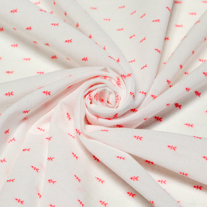 Toile de coton brodée - Bonhomme rose