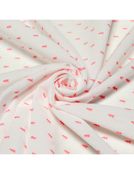 Toile de coton brodée - Bonhomme rose