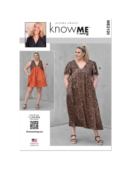 Patron KnowMe 2120.K5 (36-44) - Robe fluide trapèze