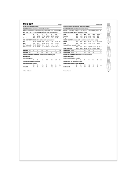 Patron KnowMe 2122.A (34-52) - Combinaison